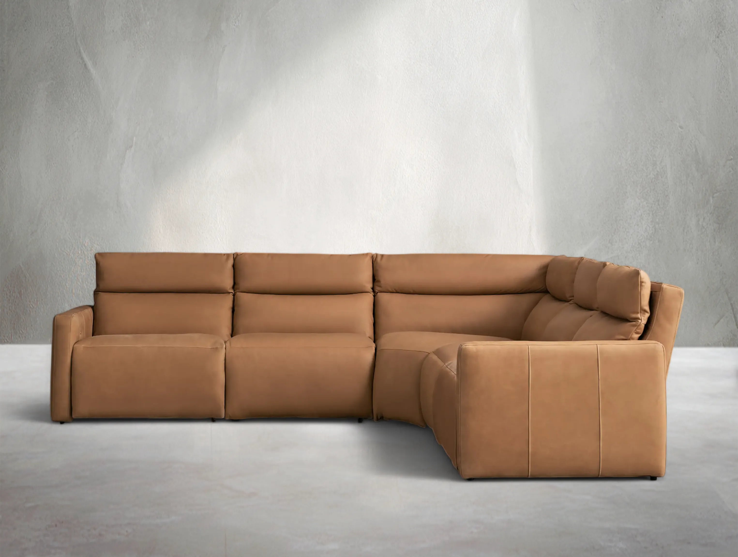 Lannaro Leather Five-Piece Motion Corner Sectional