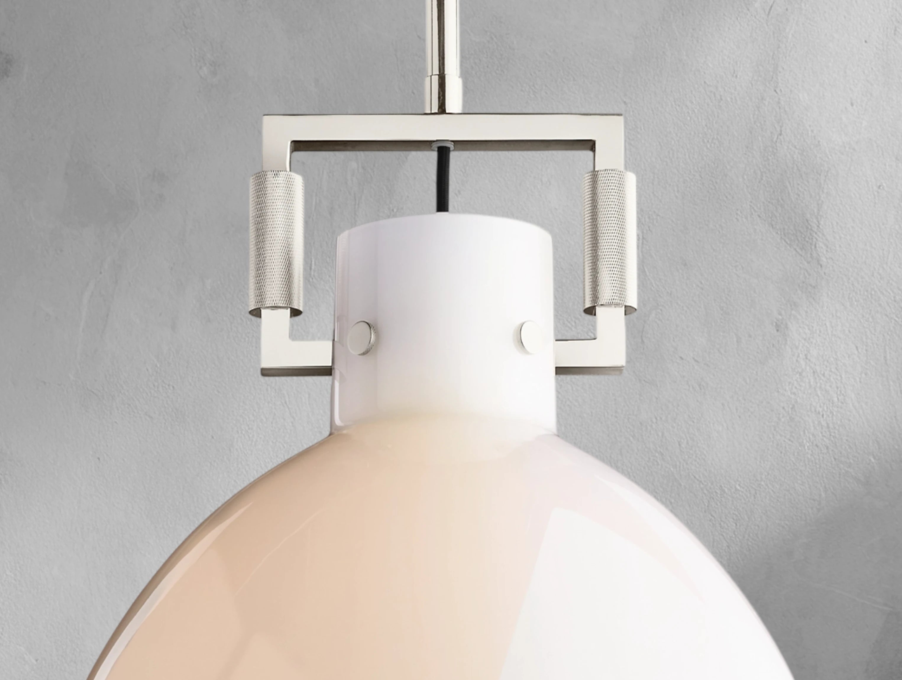 Mechanic Milk Glass Cloche Pendant