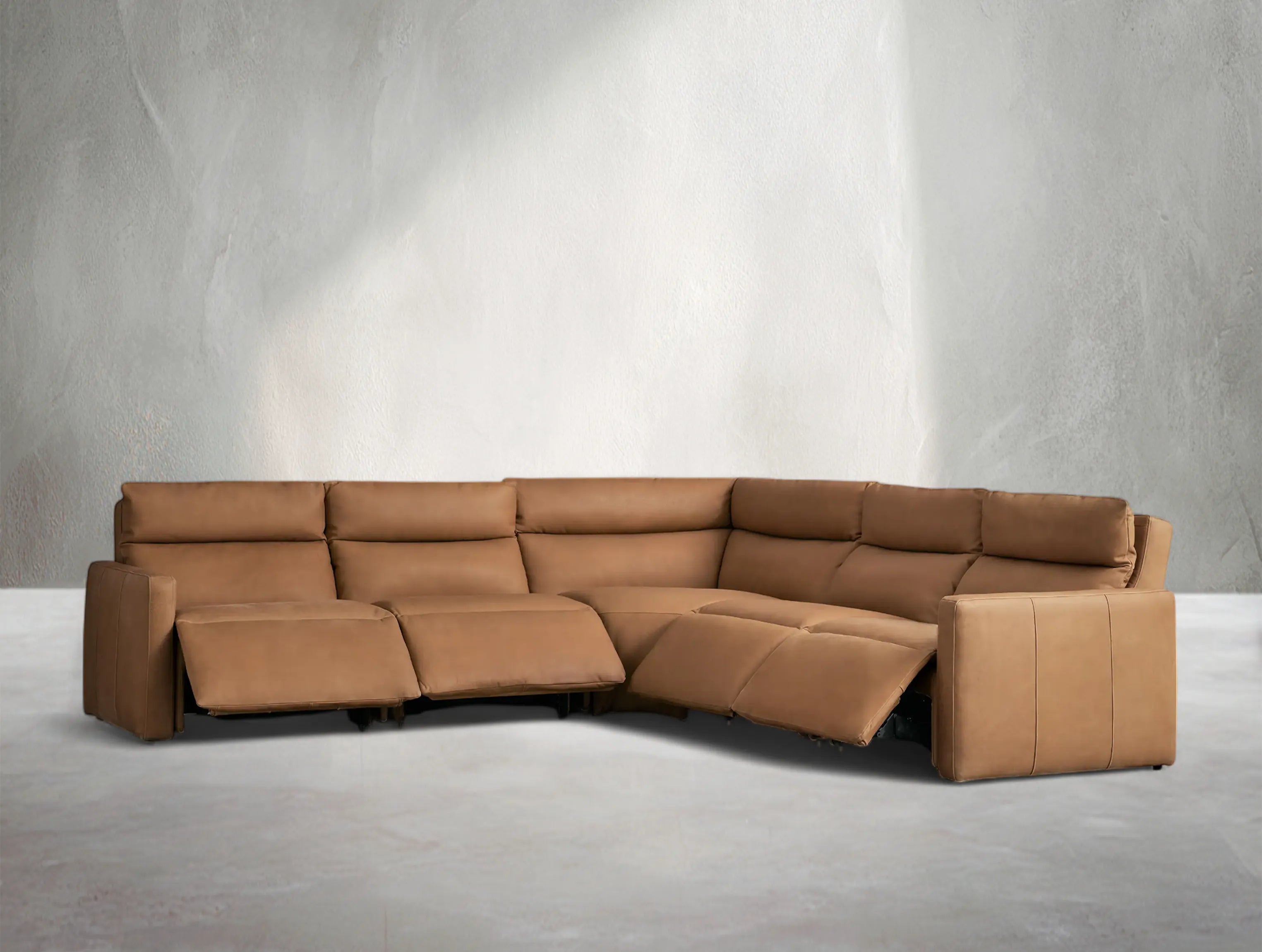 Lannaro Leather Five-Piece Motion Corner Sectional