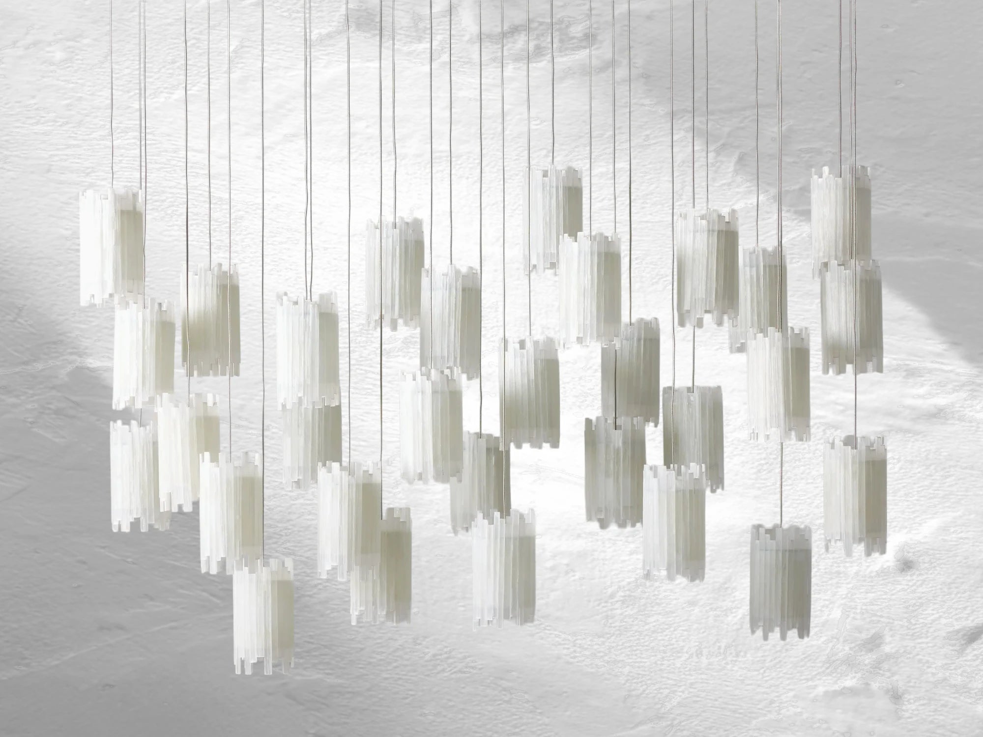 Jaina Selenite Rectangular Chandelier