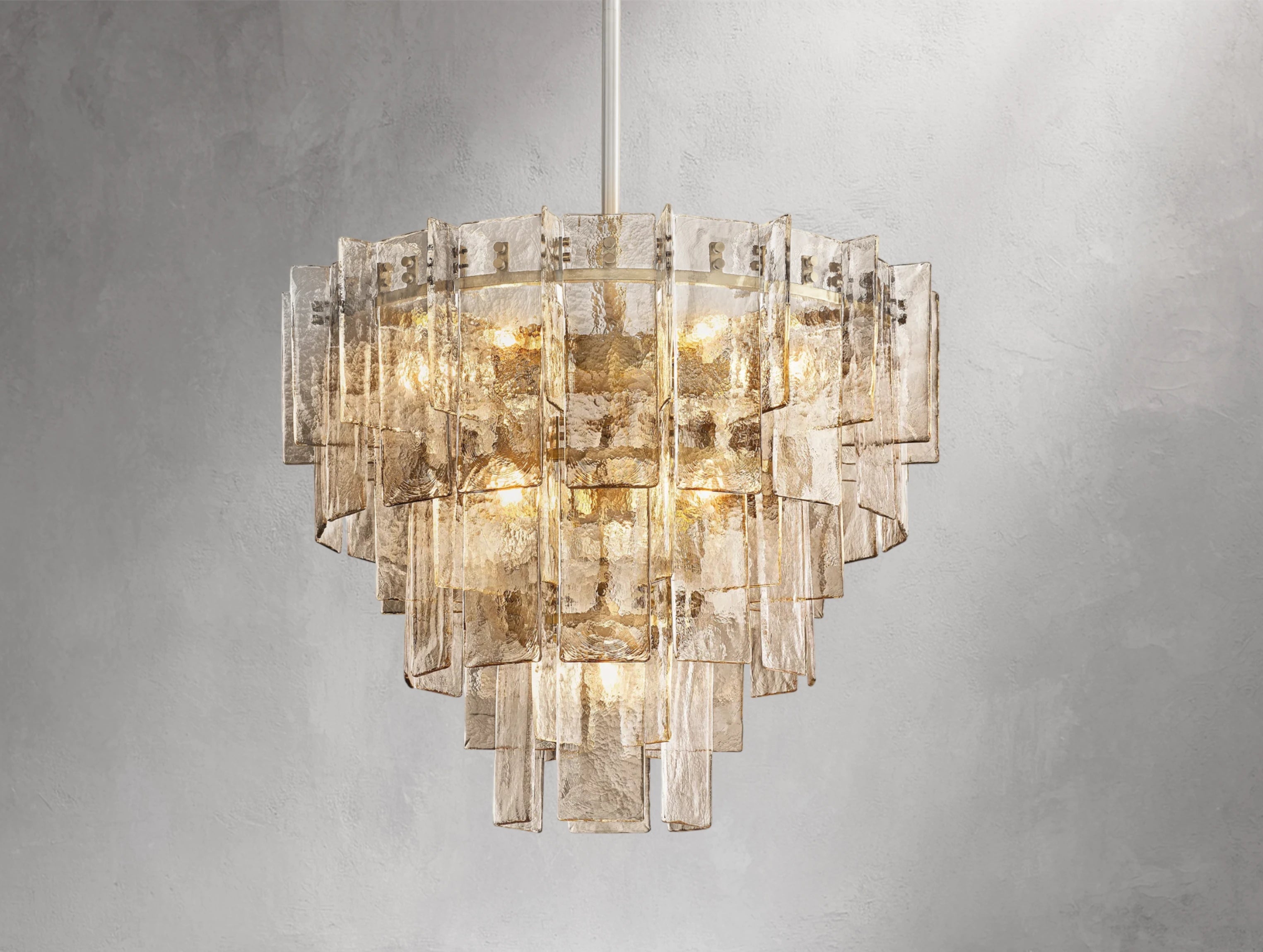 Dryice Glass Multi-layer Round Chandelier