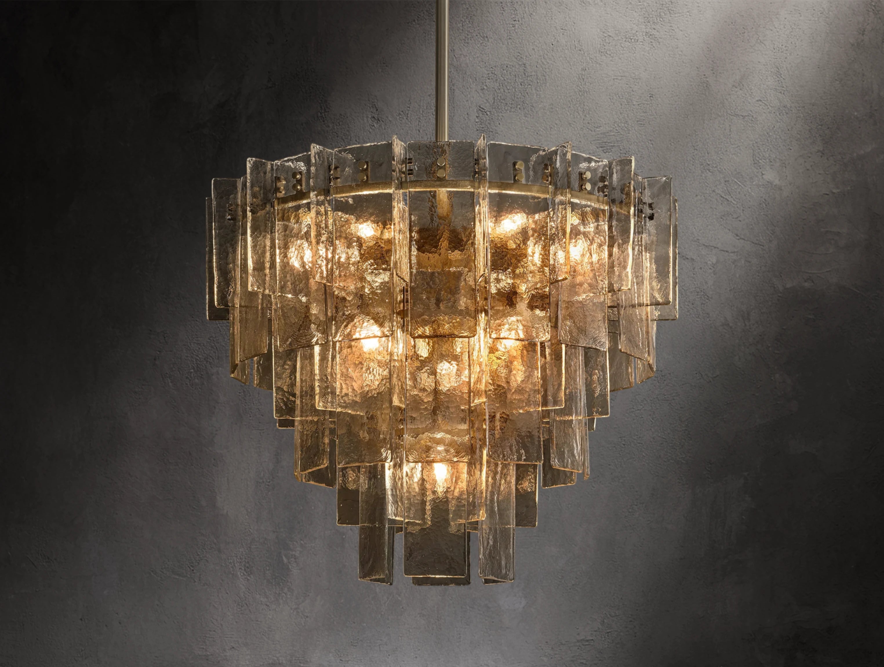 Dryice Glass Multi-layer Round Chandelier