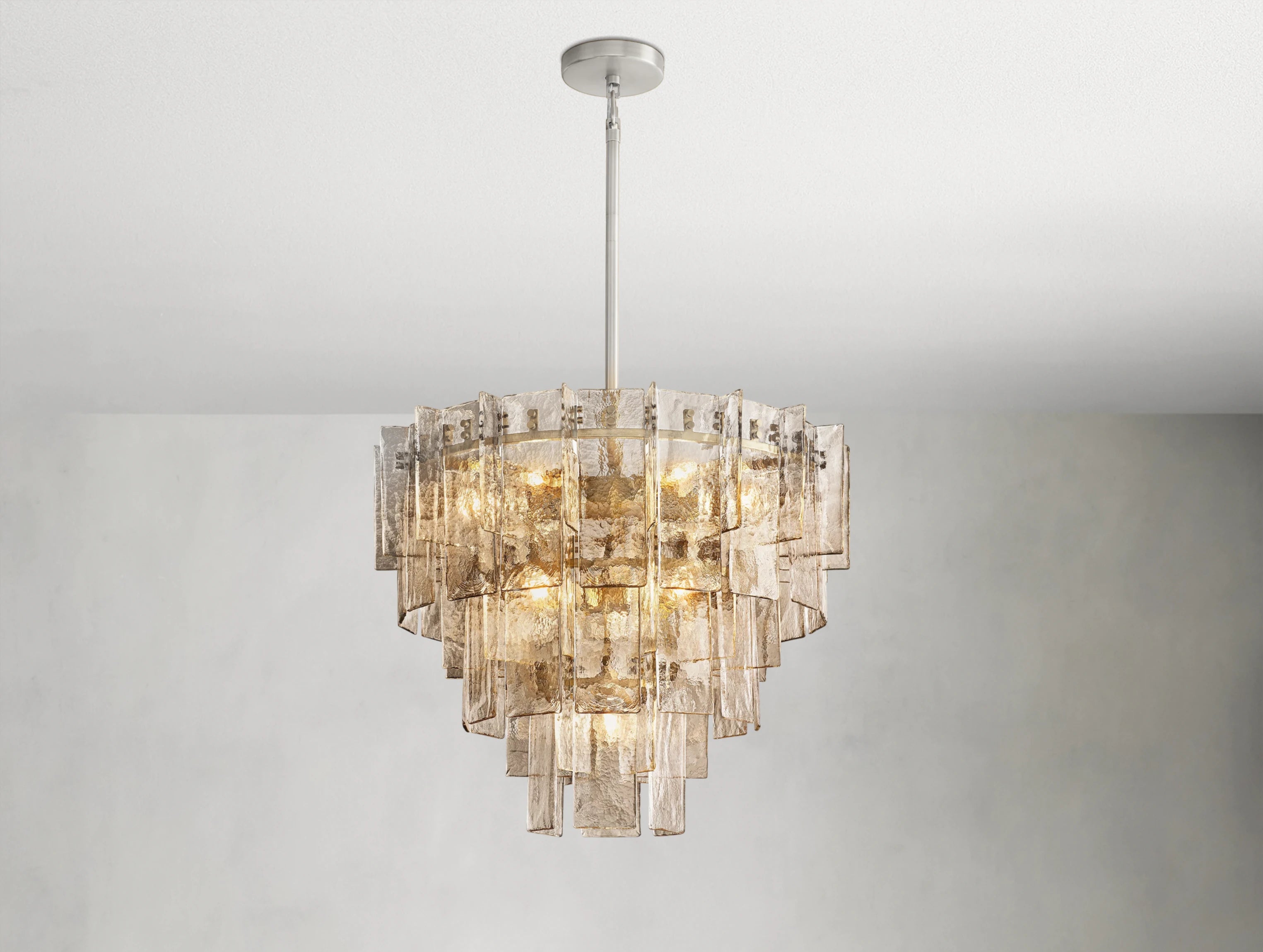 Dryice Glass Multi-layer Round Chandelier