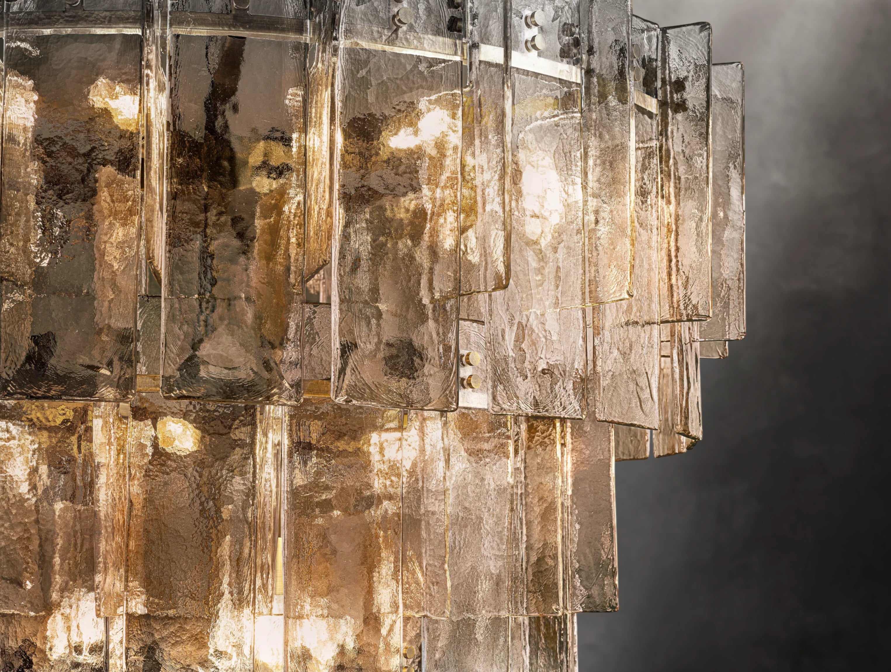 Dryice Glass Multi-layer Round Chandelier