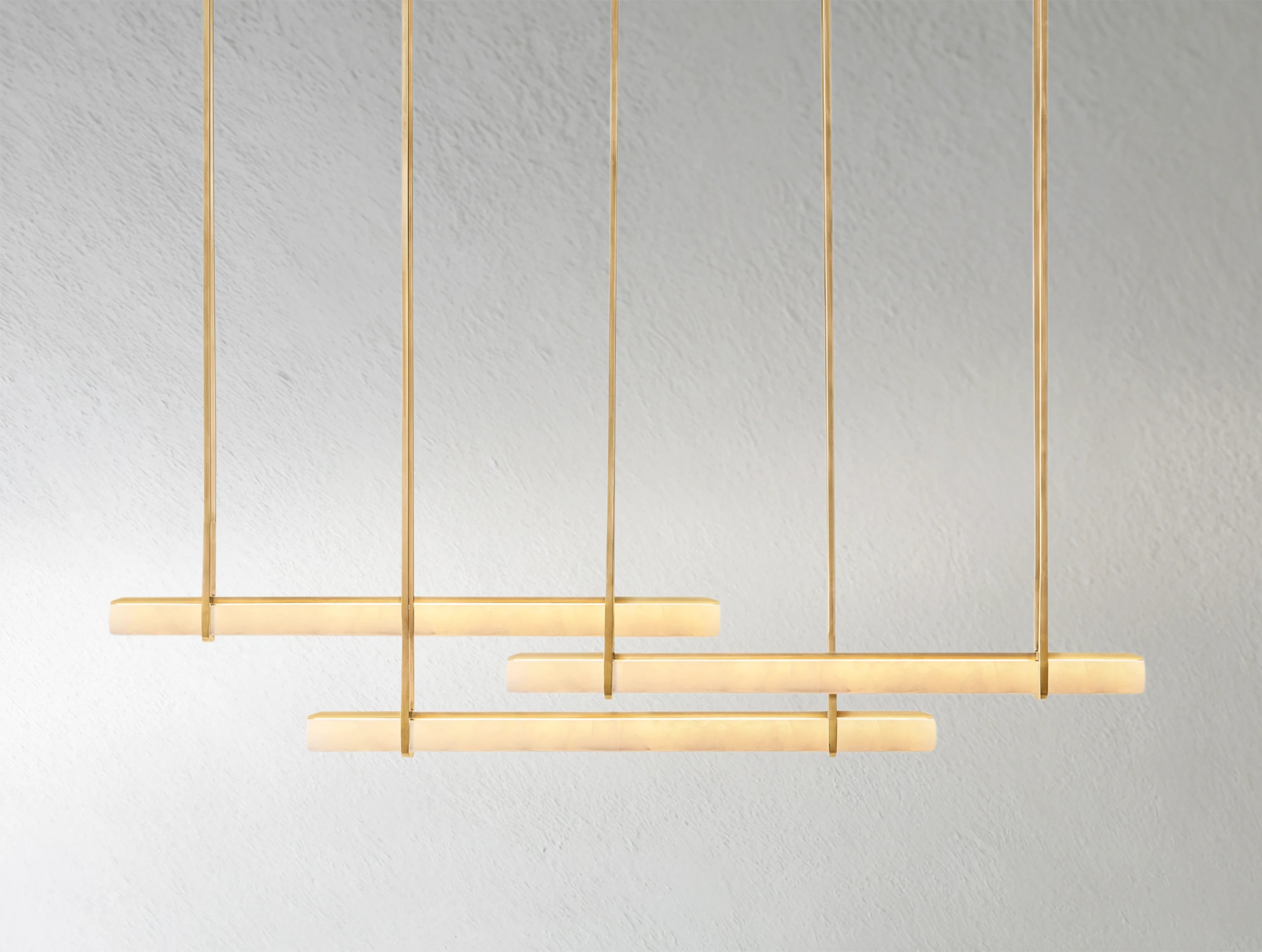 Ardubon Alabaster Triple Bar Linear Chandelier
