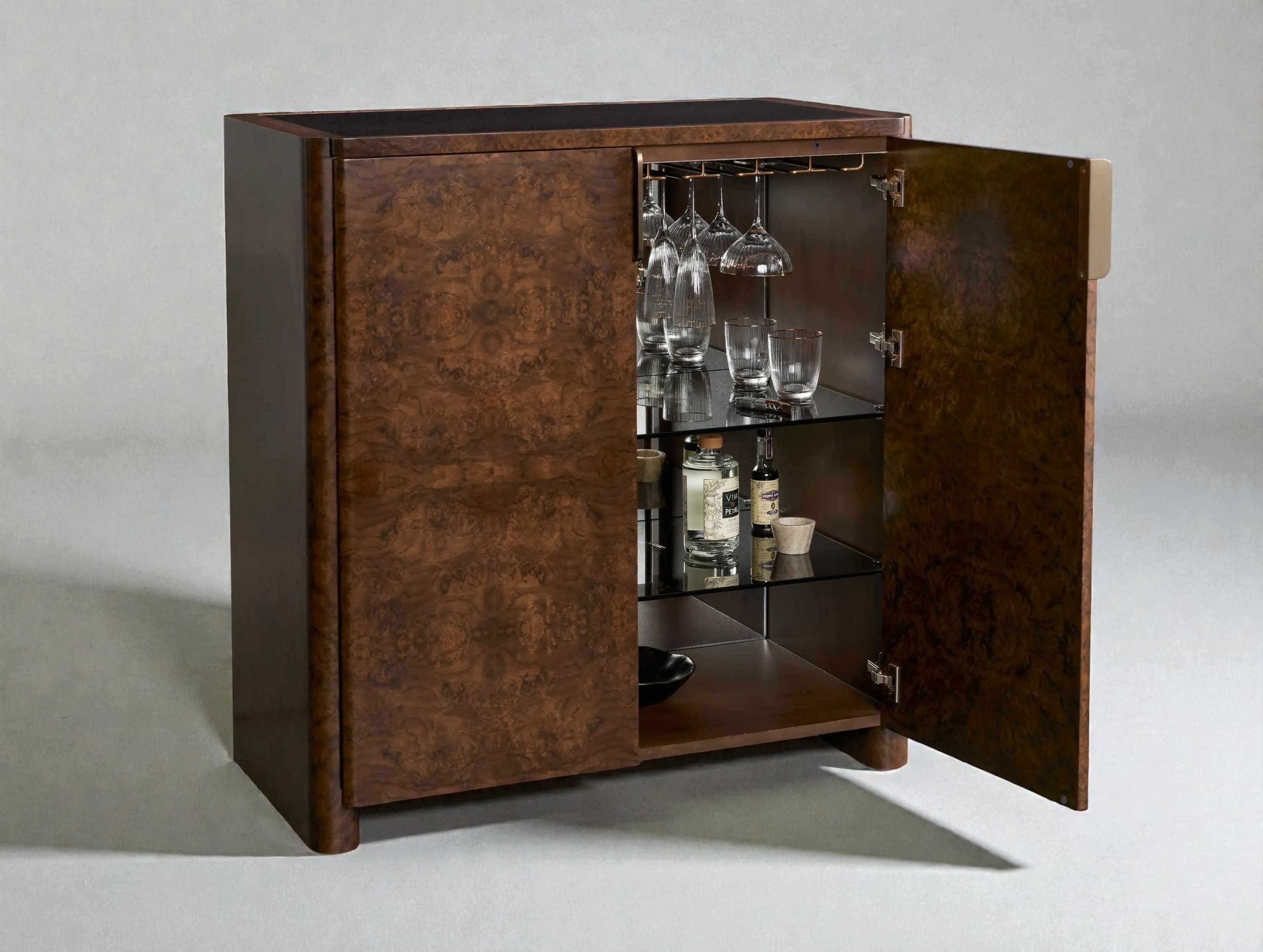 Aurelian Burl Bar Cabinet
