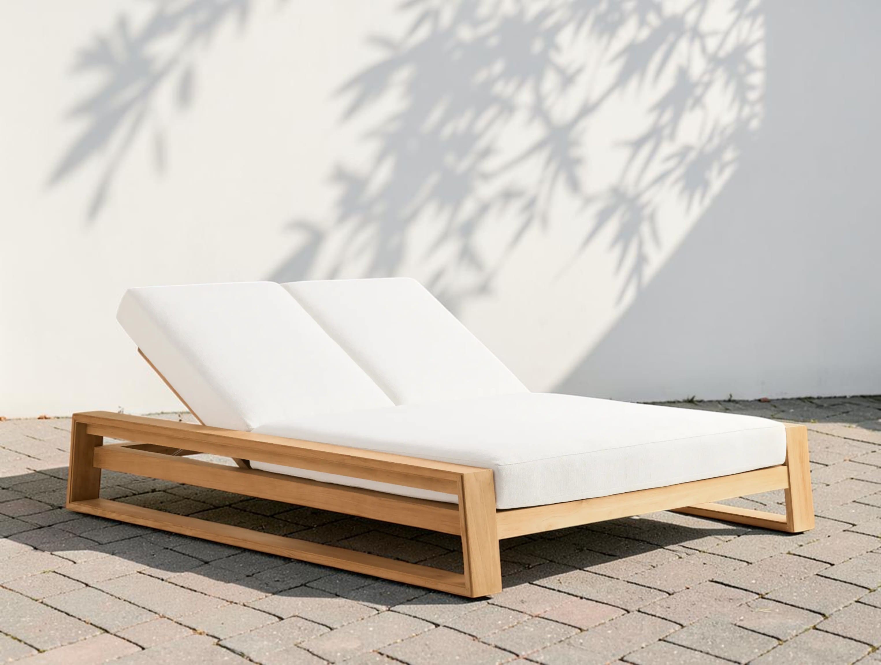 Bellano Outdoor Teak Double Chaise