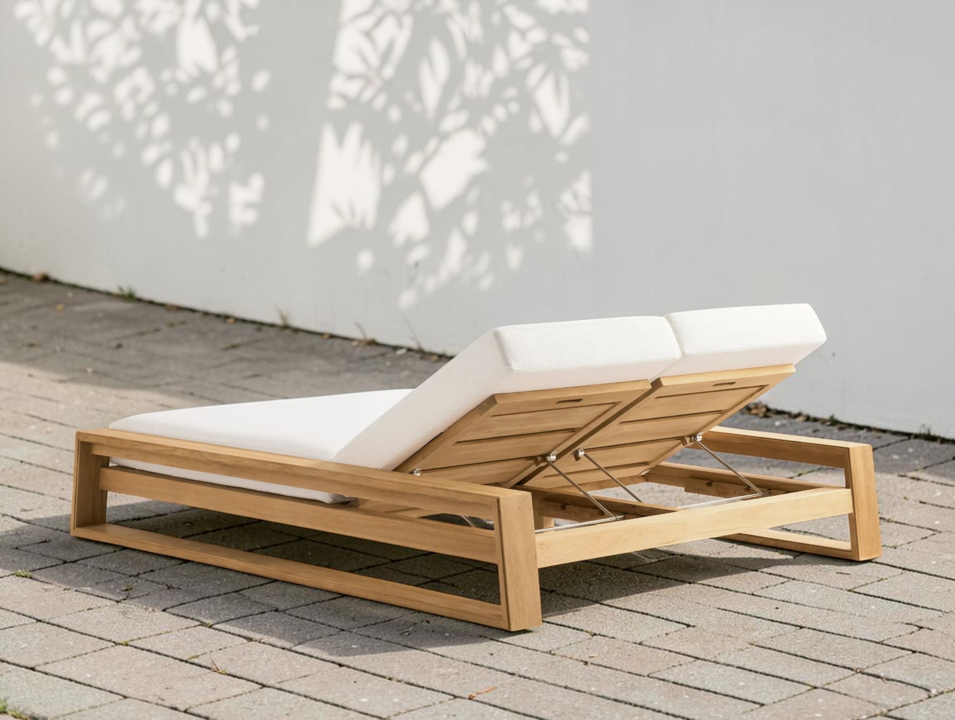 Bellano Outdoor Teak Double Chaise