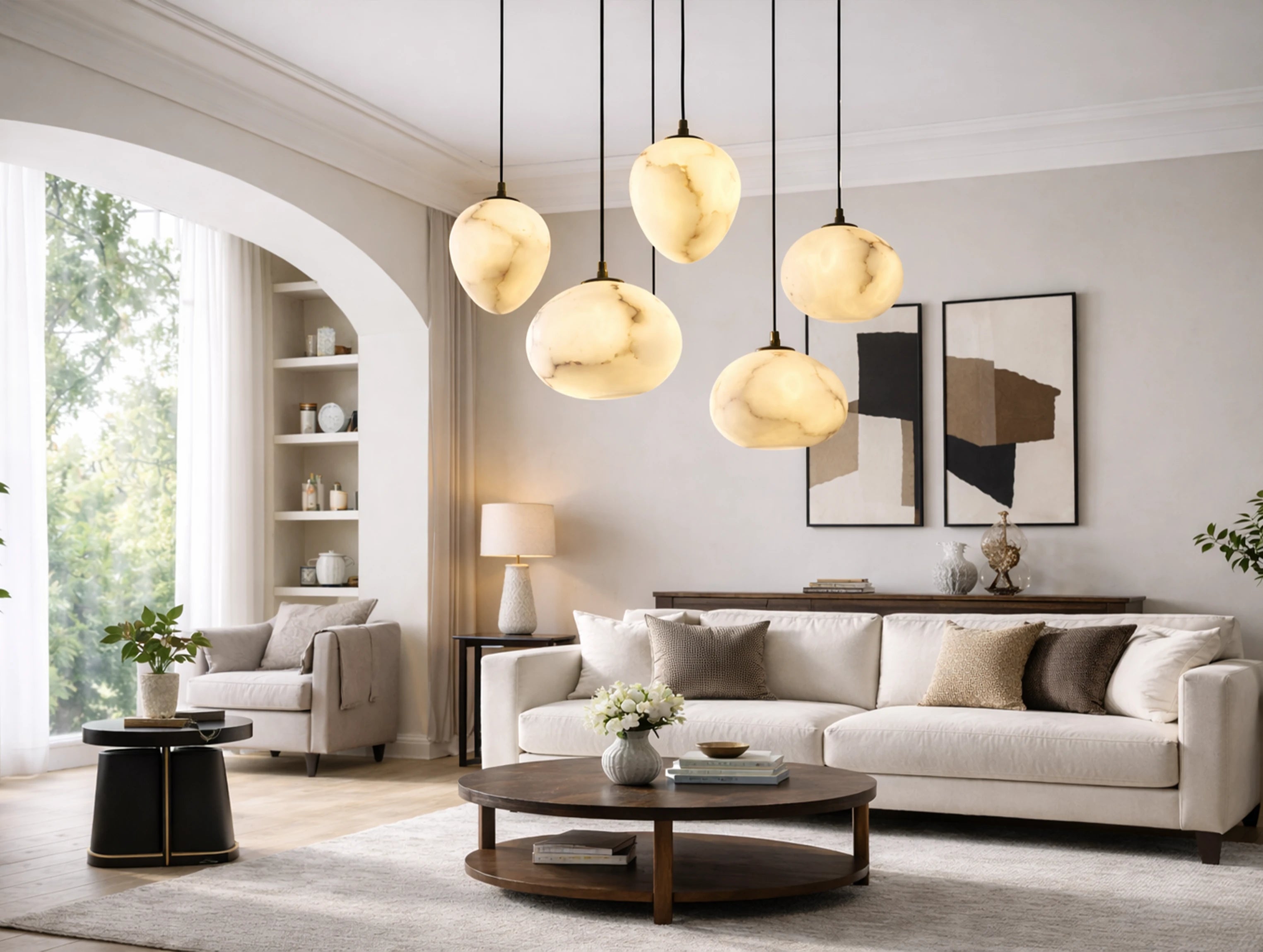 Duo Alabaster Pendant