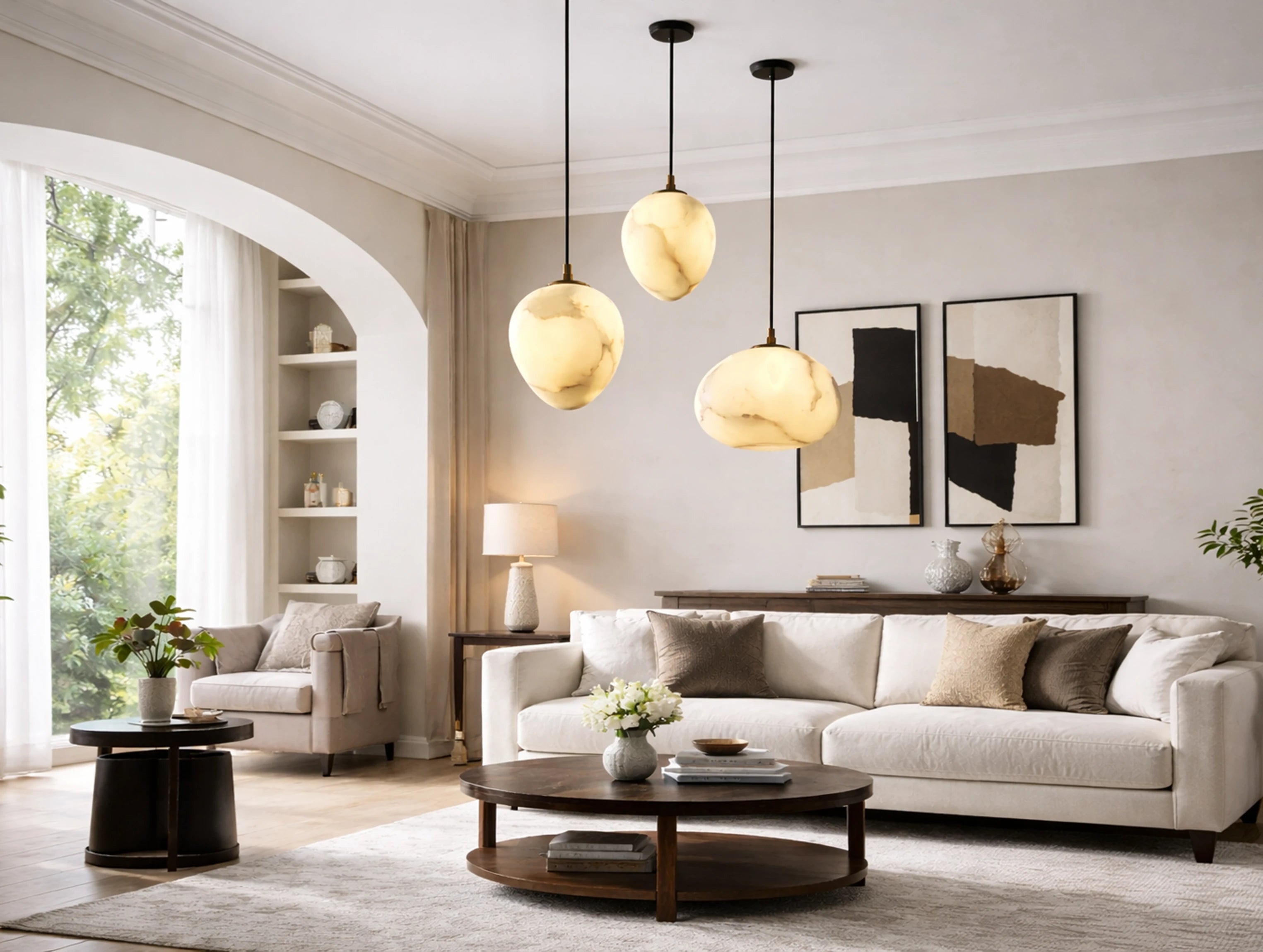 Duo Alabaster Pendant