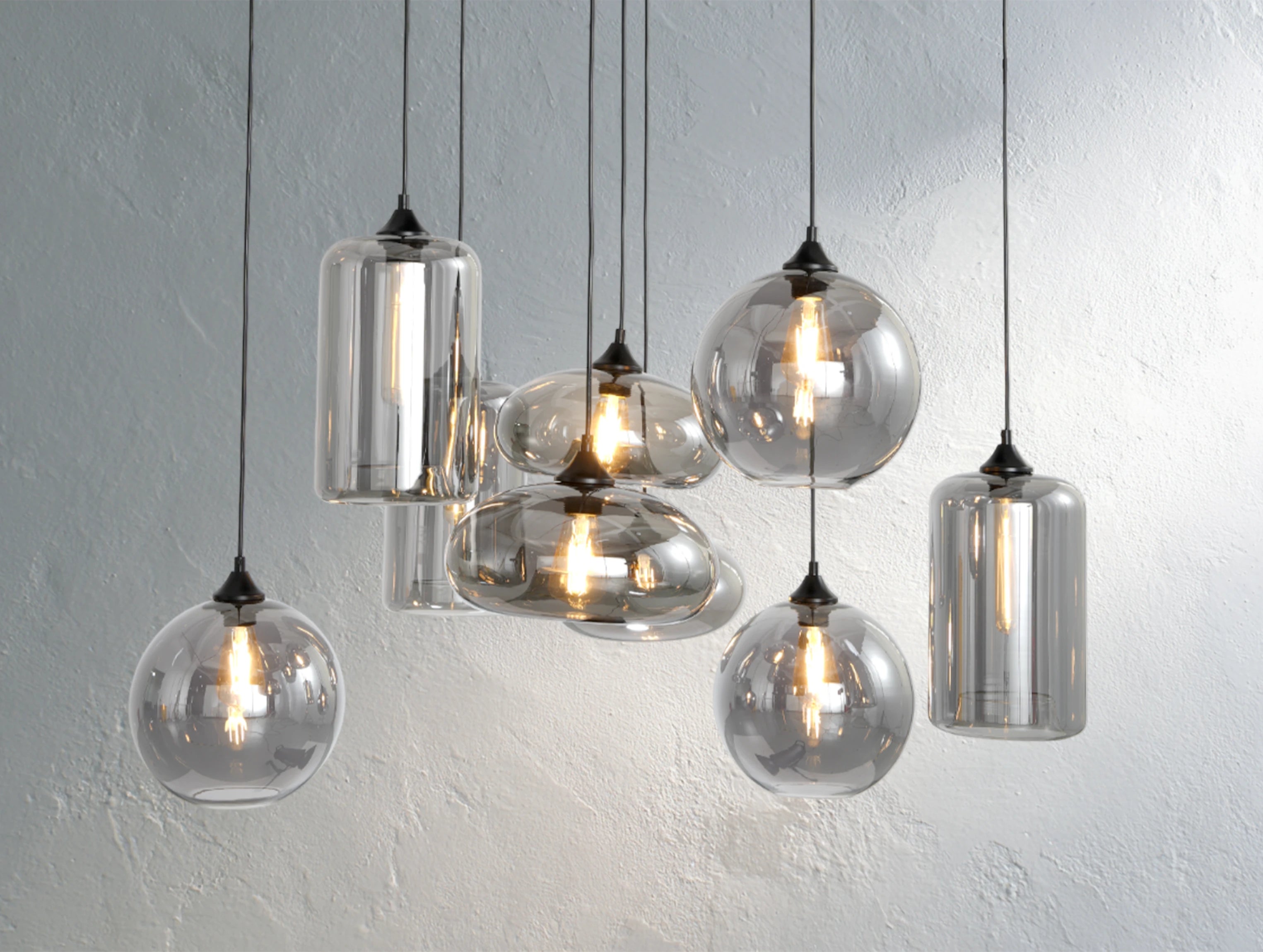 Kyrie Transparent Glass Square chandelier