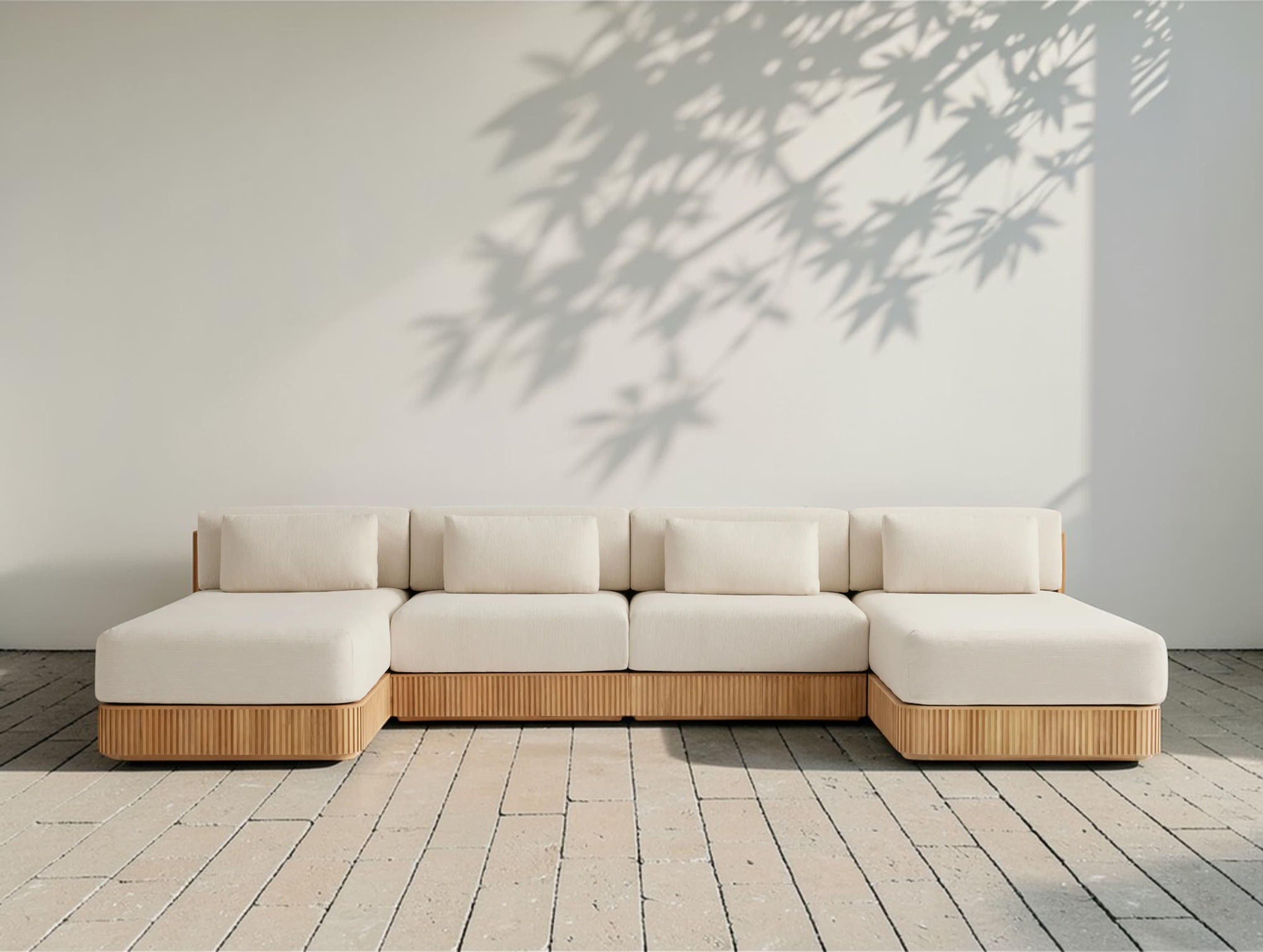 Rolphin Outdoor Four-Piece Double Chaise Sectional