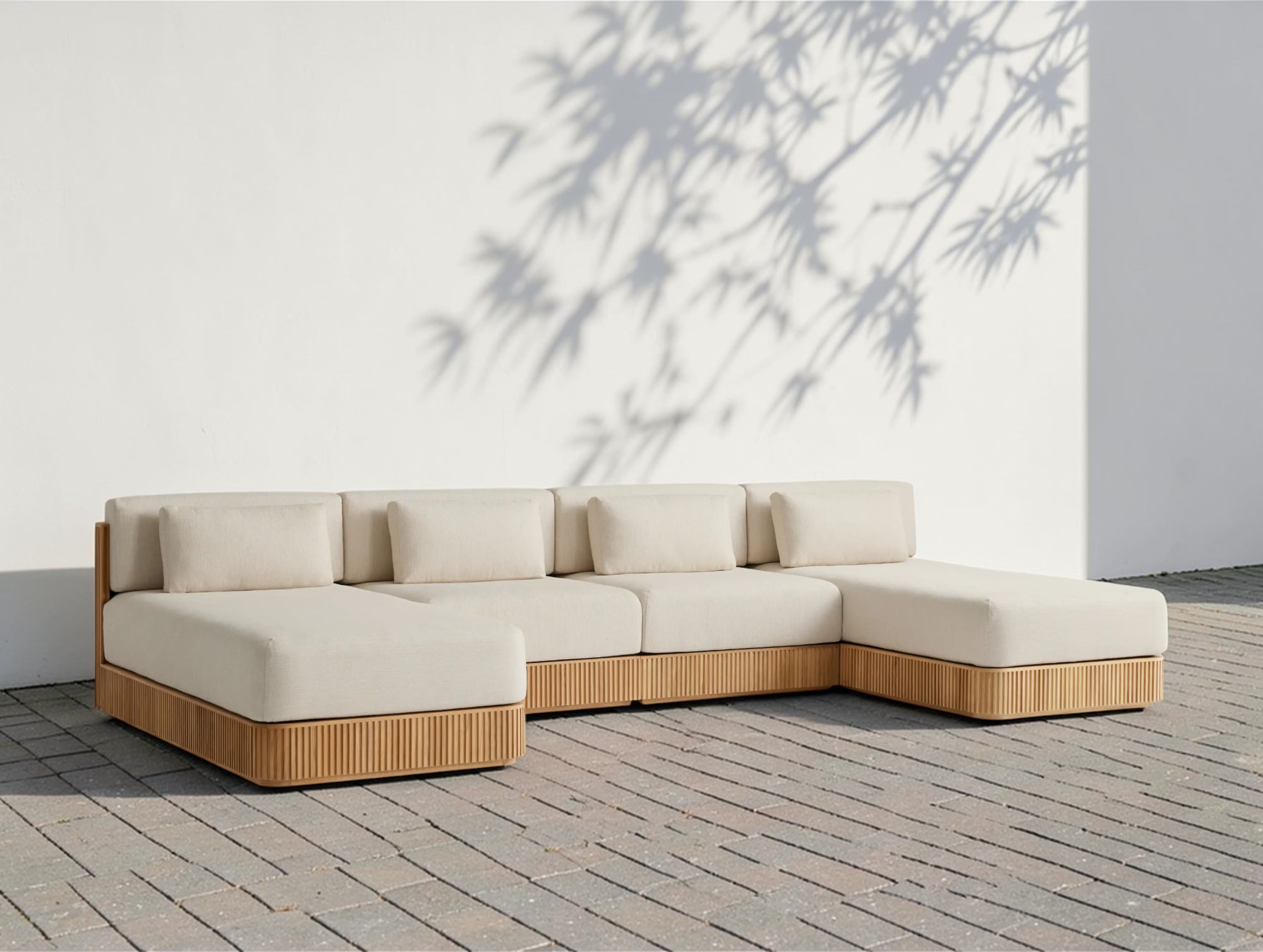 Rolphin Outdoor Four-Piece Double Chaise Sectional