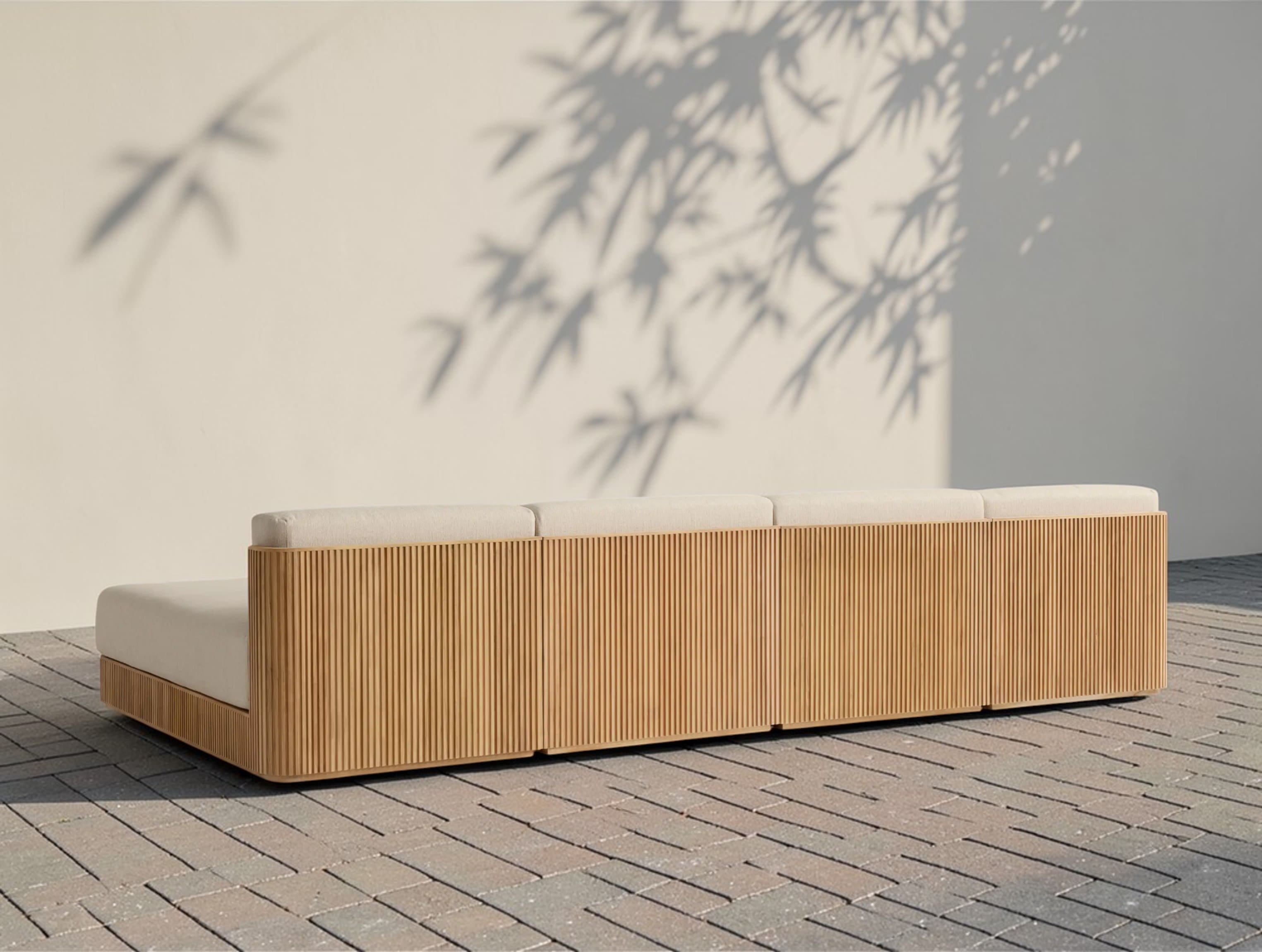 Rolphin Outdoor Four-Piece Double Chaise Sectional