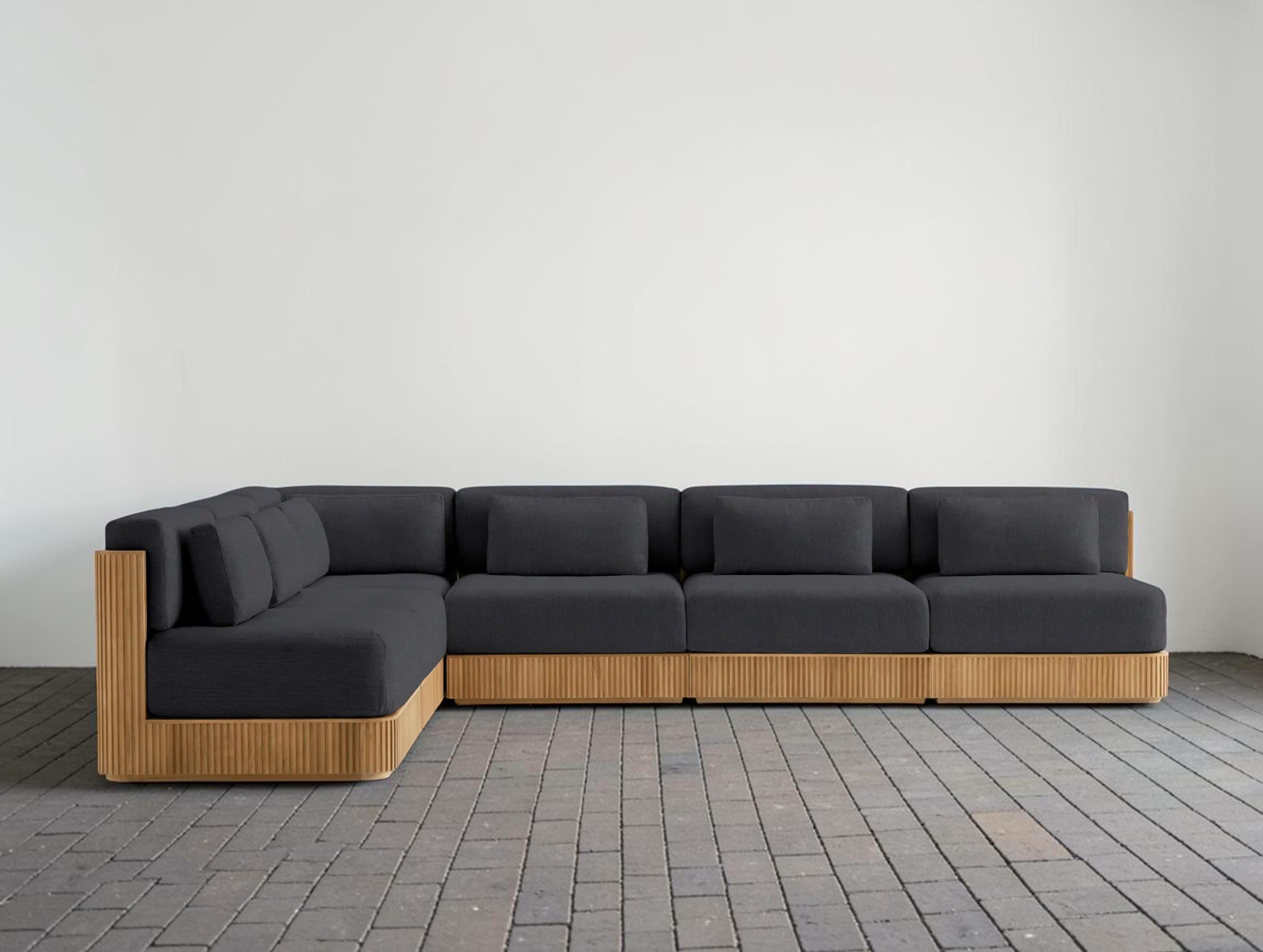 Rolphin Outdoor Teak Six-Piece Sectional
