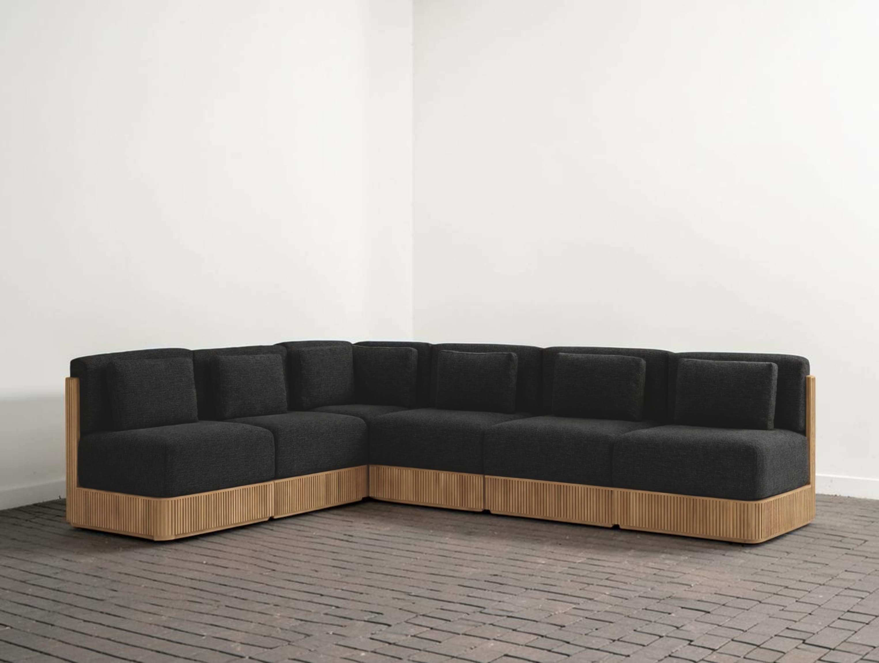 Rolphin Outdoor Teak Six-Piece Sectional