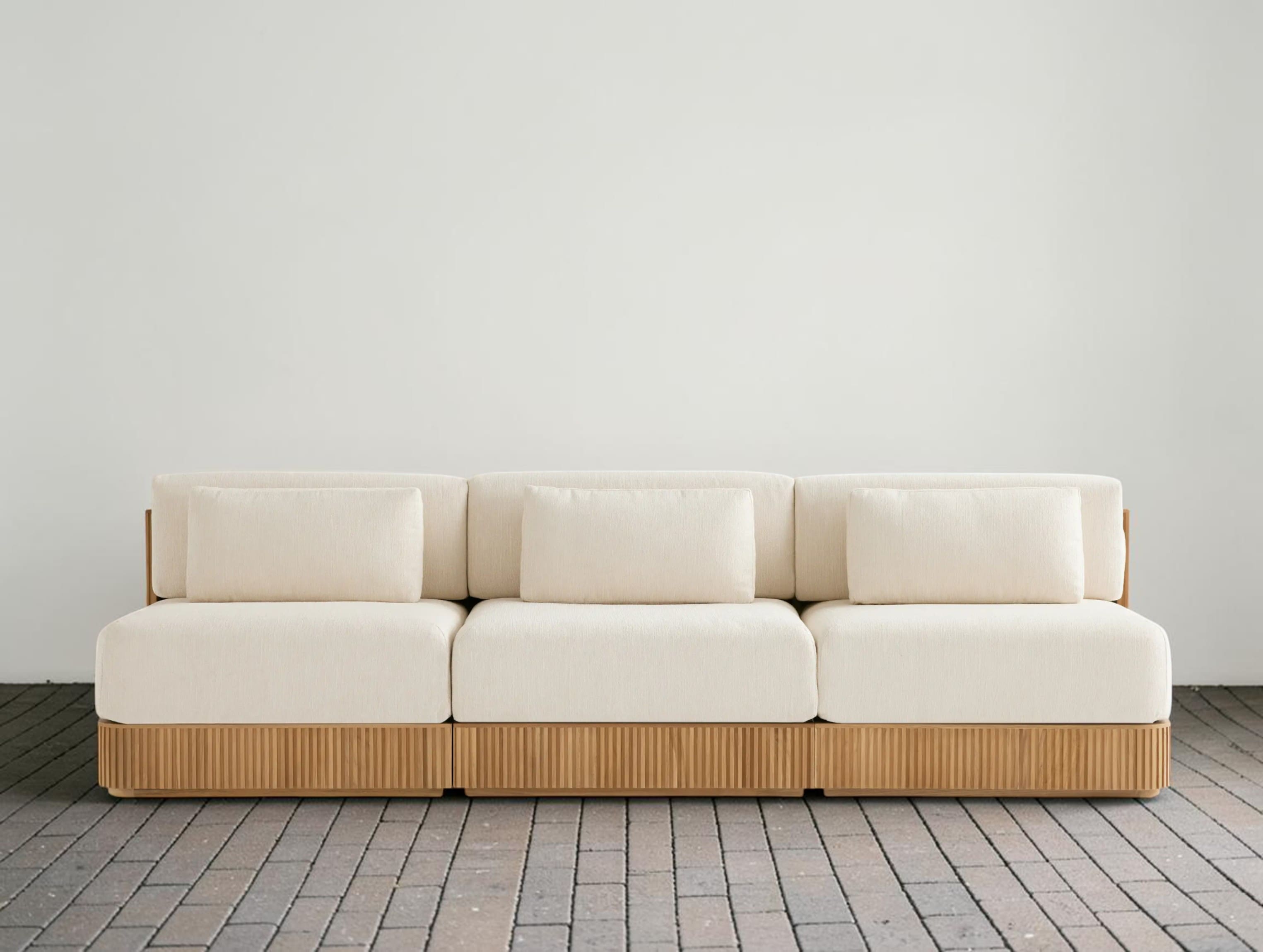 Rolphin Outdoor Teak Three-Piece Modular Sofa