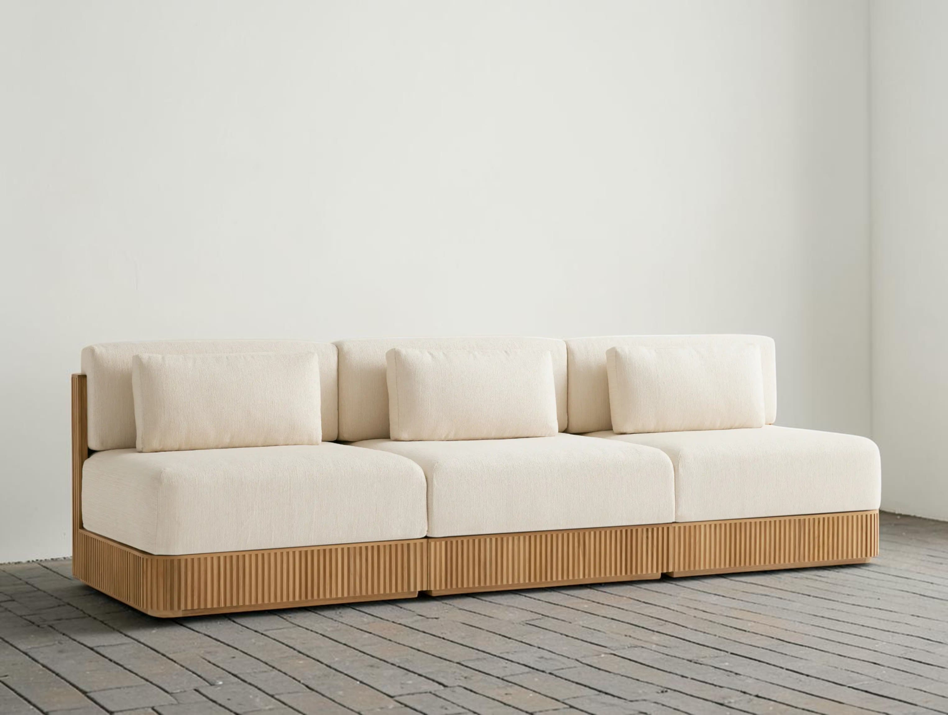 Rolphin Outdoor Teak Three-Piece Modular Sofa