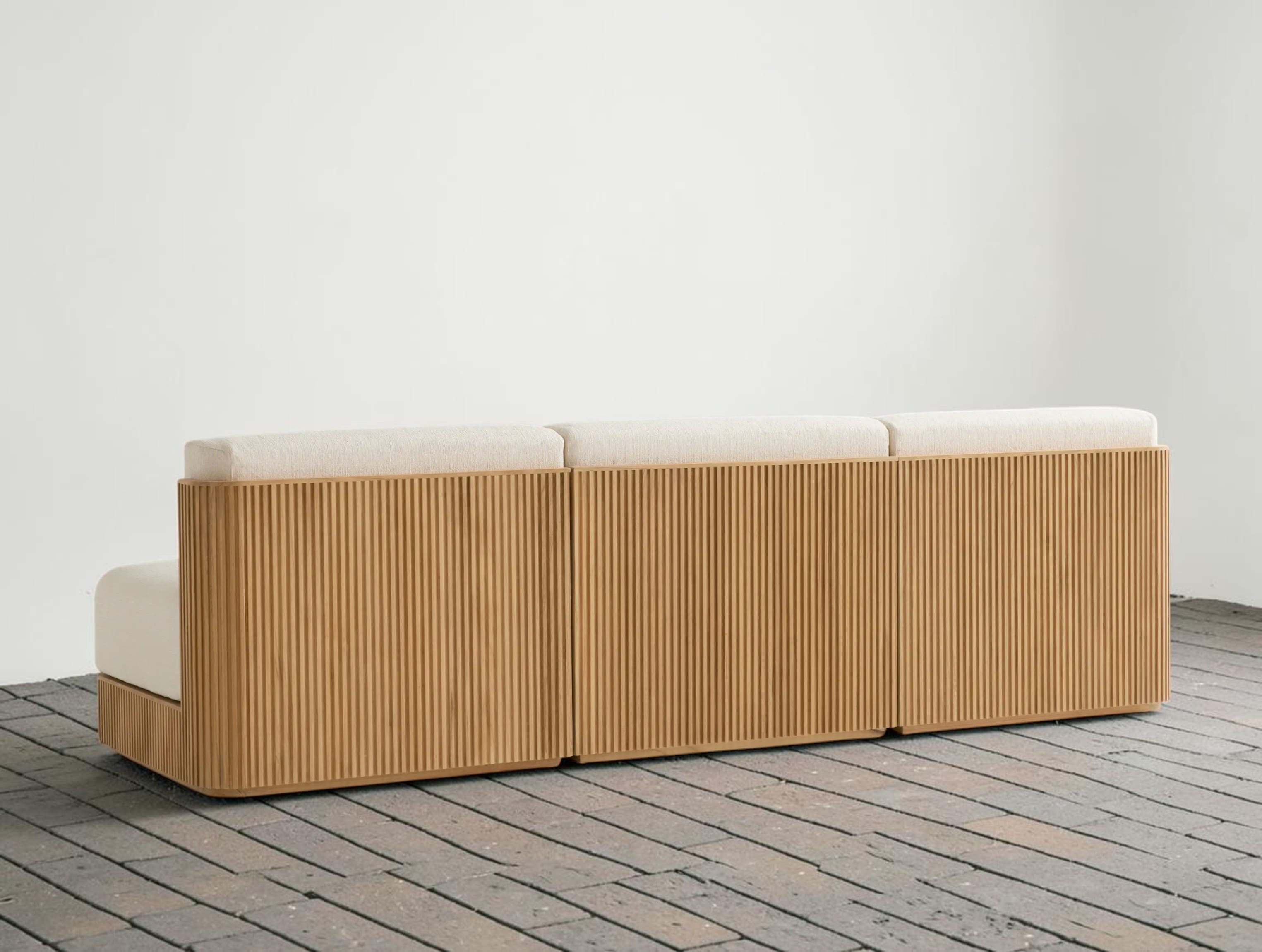 Rolphin Outdoor Teak Three-Piece Modular Sofa